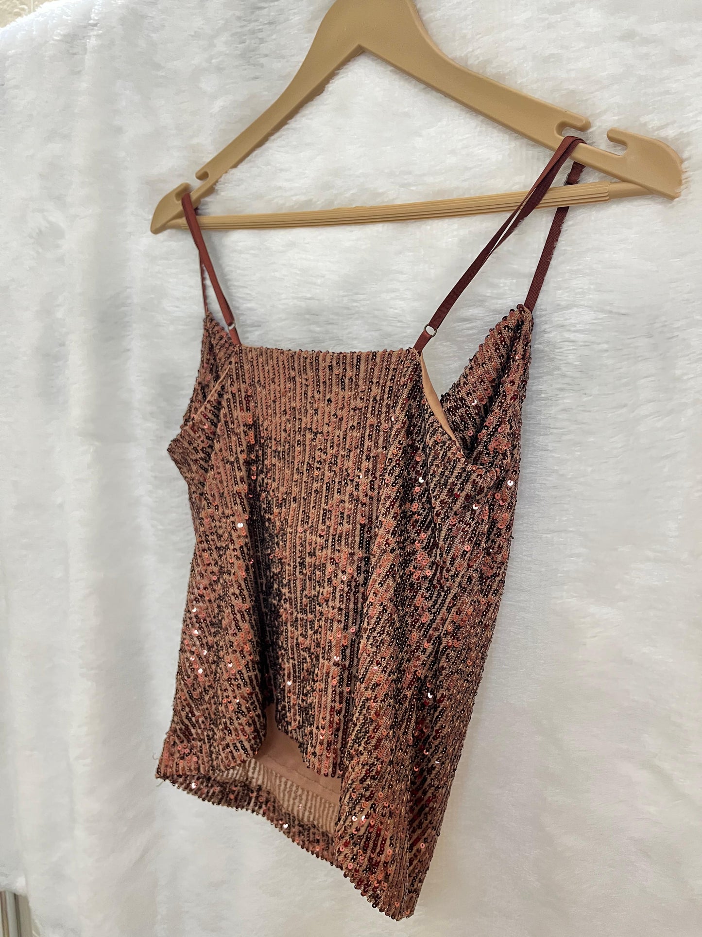 10. Cowl Neck Sequin Top