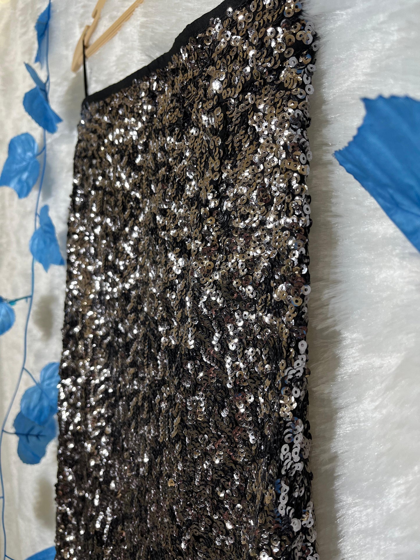 26. Beautiful Silver Sequin Pencil Skirt