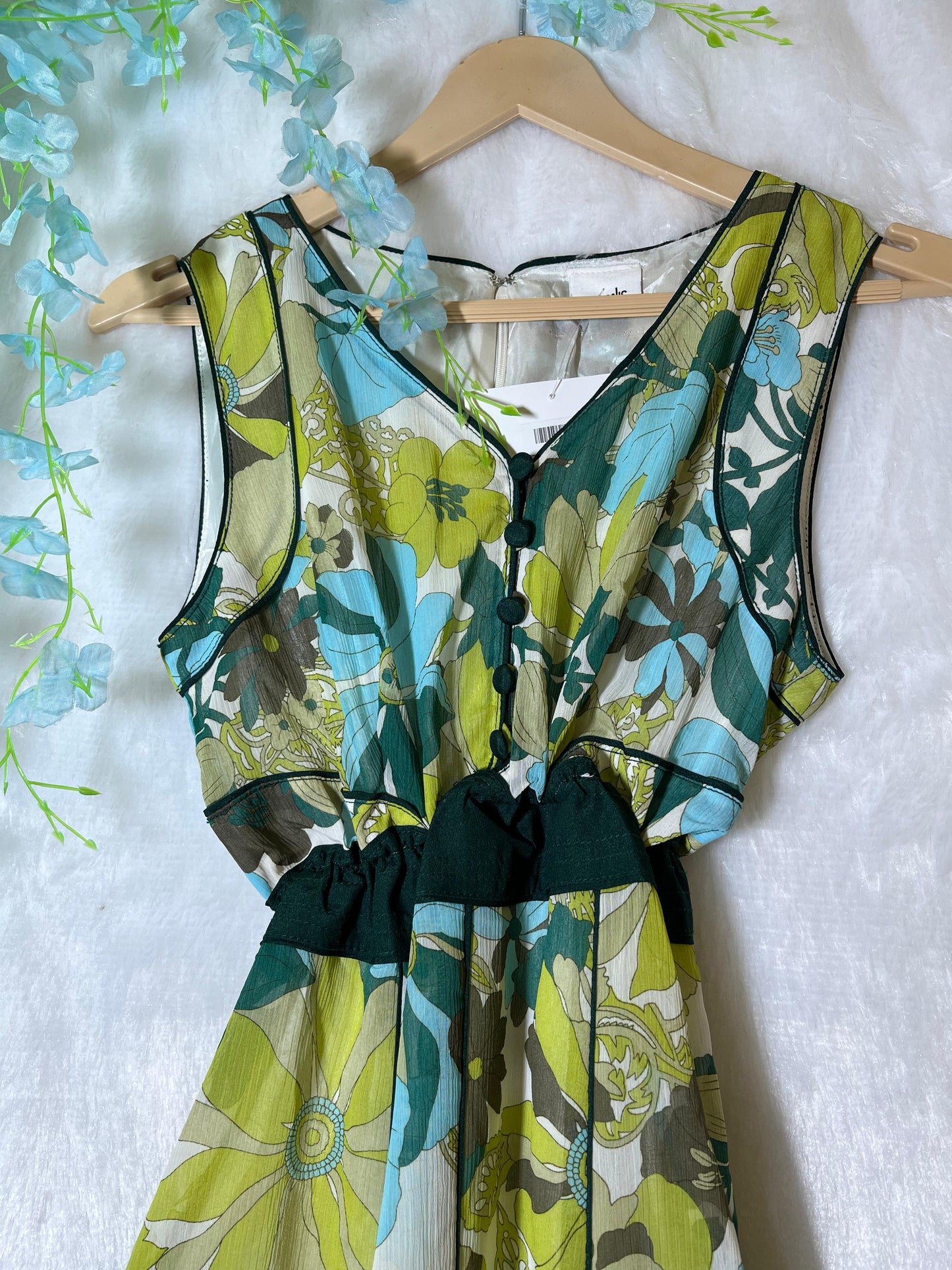Moss-Mint Bloom Dress