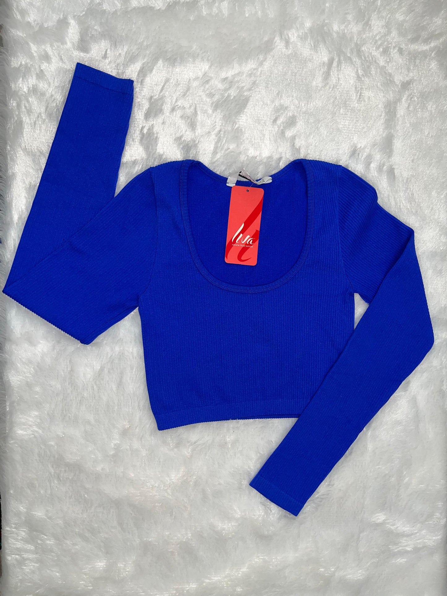 Stradivarius Blue Muse Crop Top