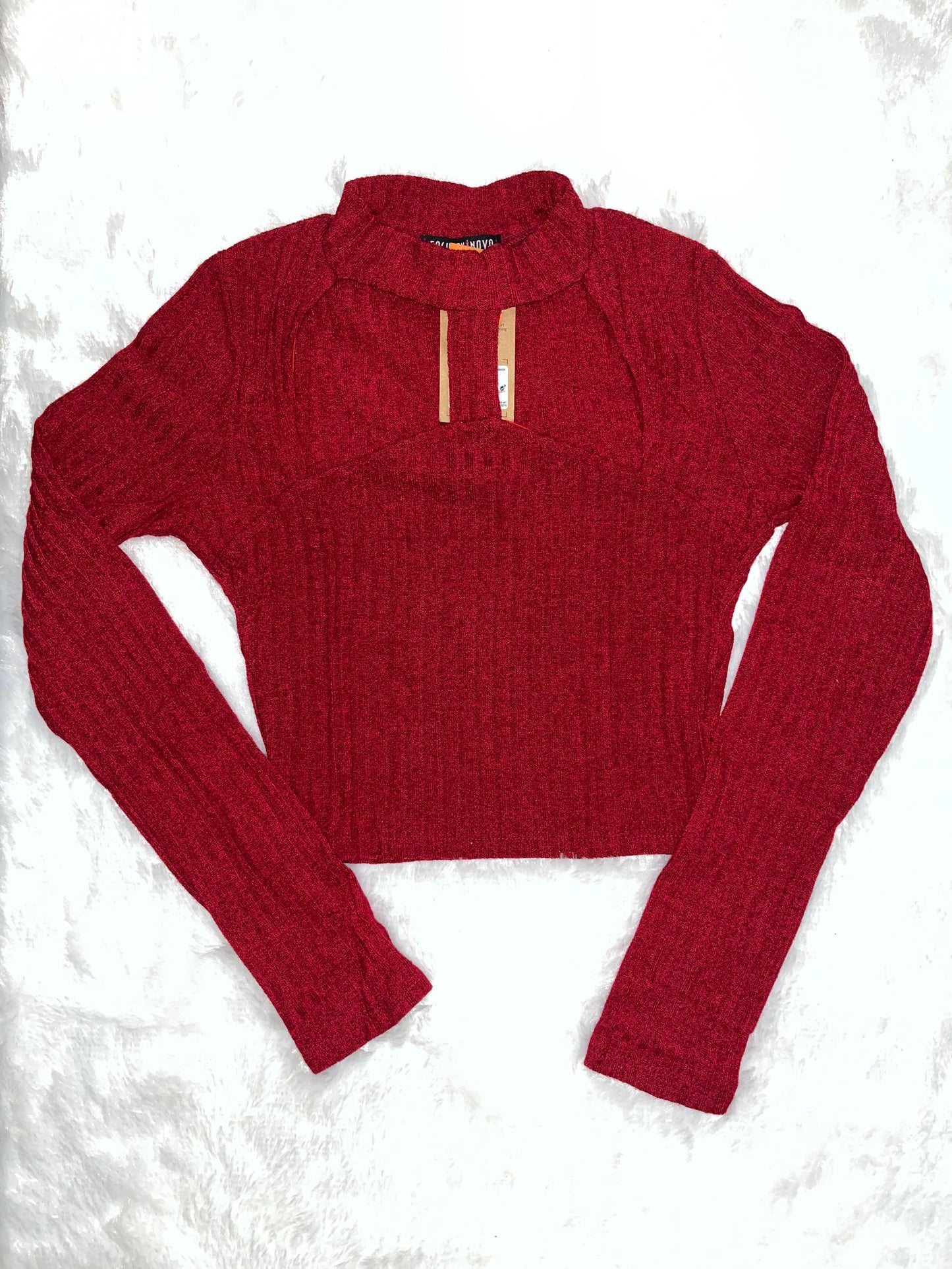Scarlet Knit Cut-Out Crop Top