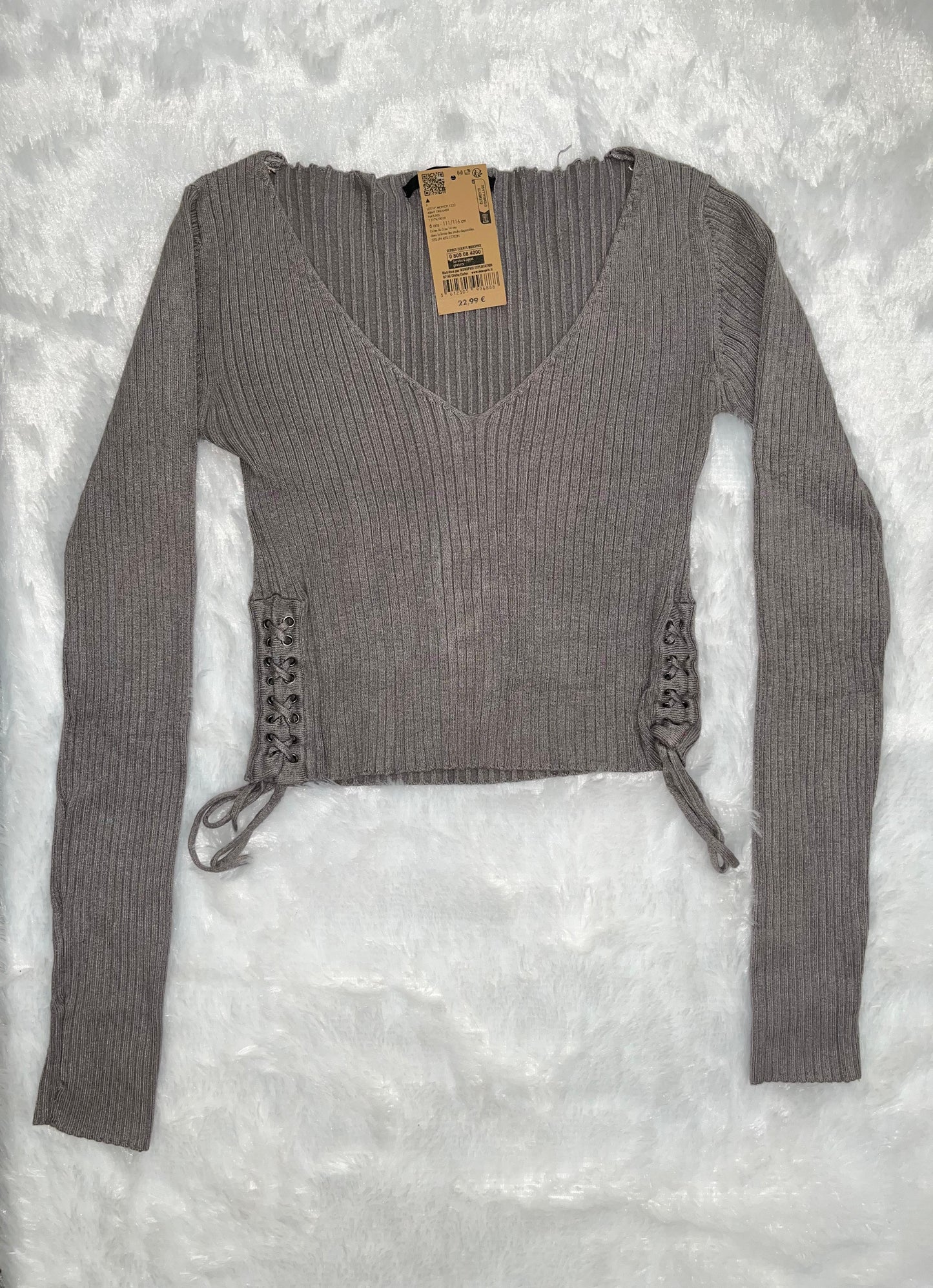 Grey Minimalism Crop Top