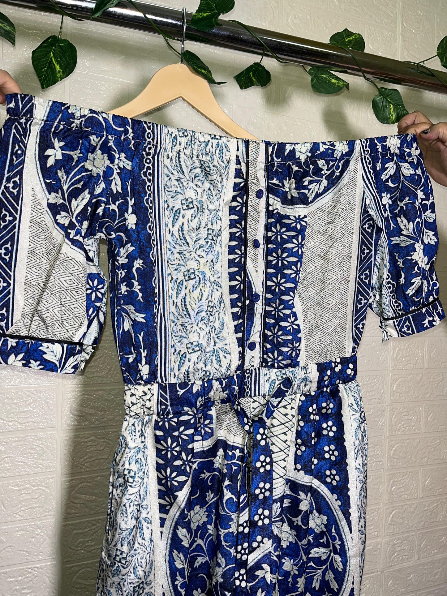 Soft Haze Blue Strapless Jumpsuit