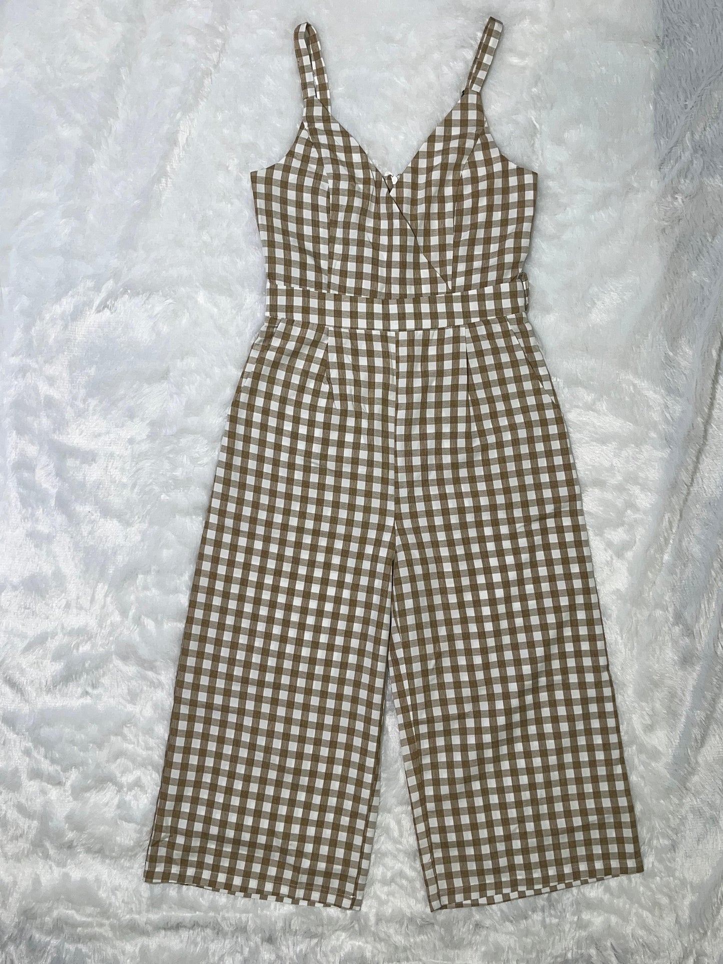 Gingham Charm Spaghetti Strap Jumpsuit