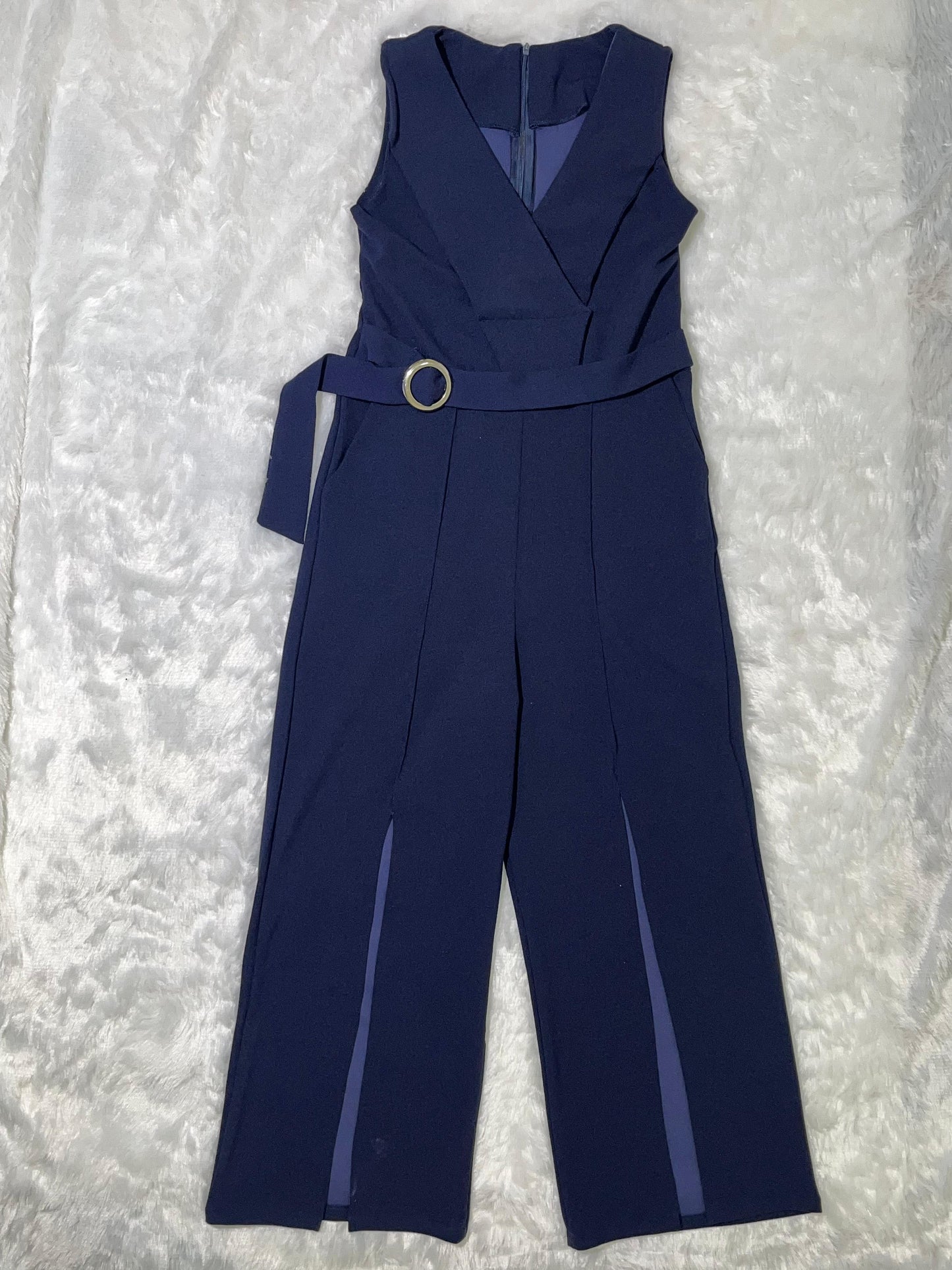Night Luxe Navy Jumpsuit – Slit Statement