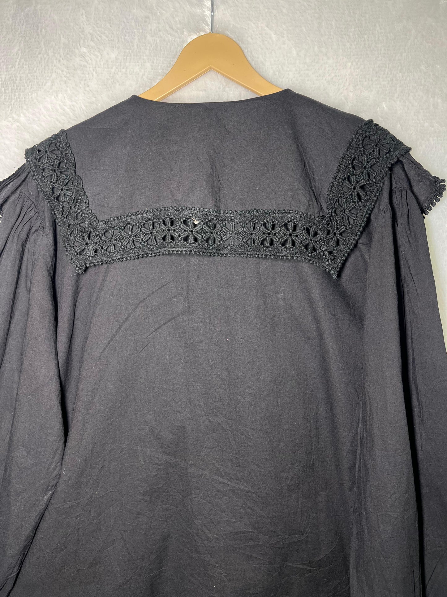 Black Cotton Lace Blouse