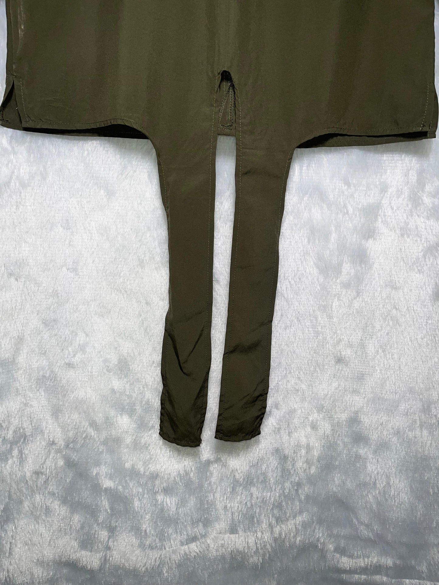 Army Green Badge Detail Top