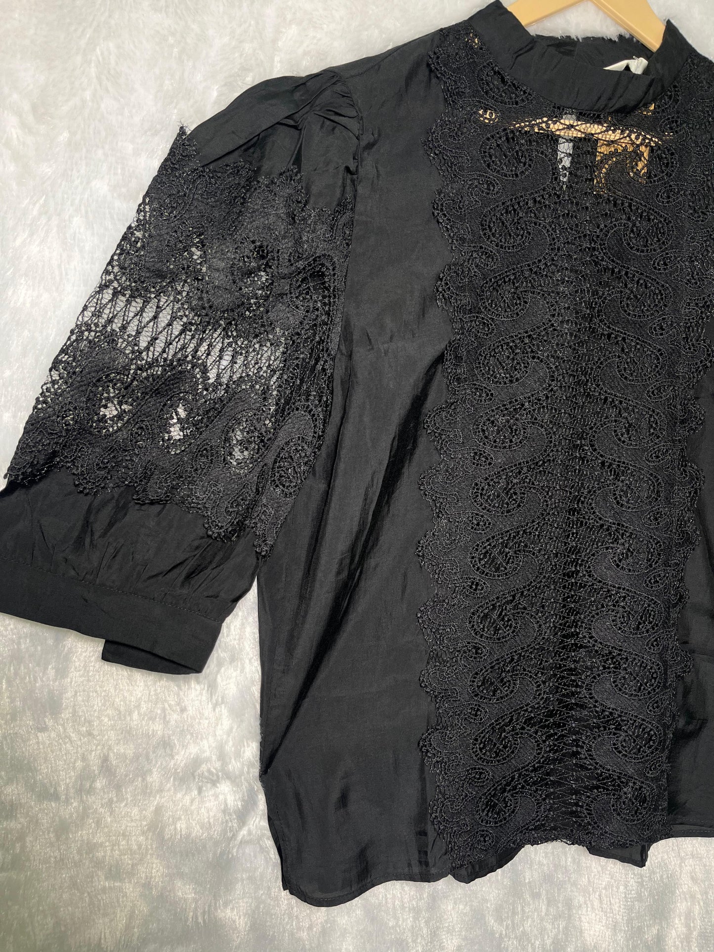 Audrey Black Crochet Top