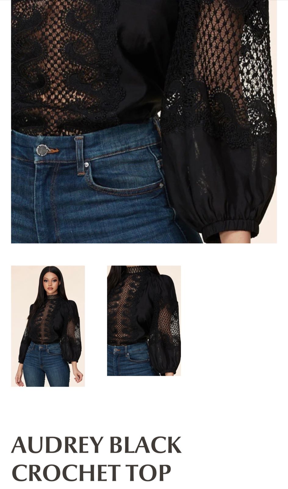 Audrey Black Crochet Top