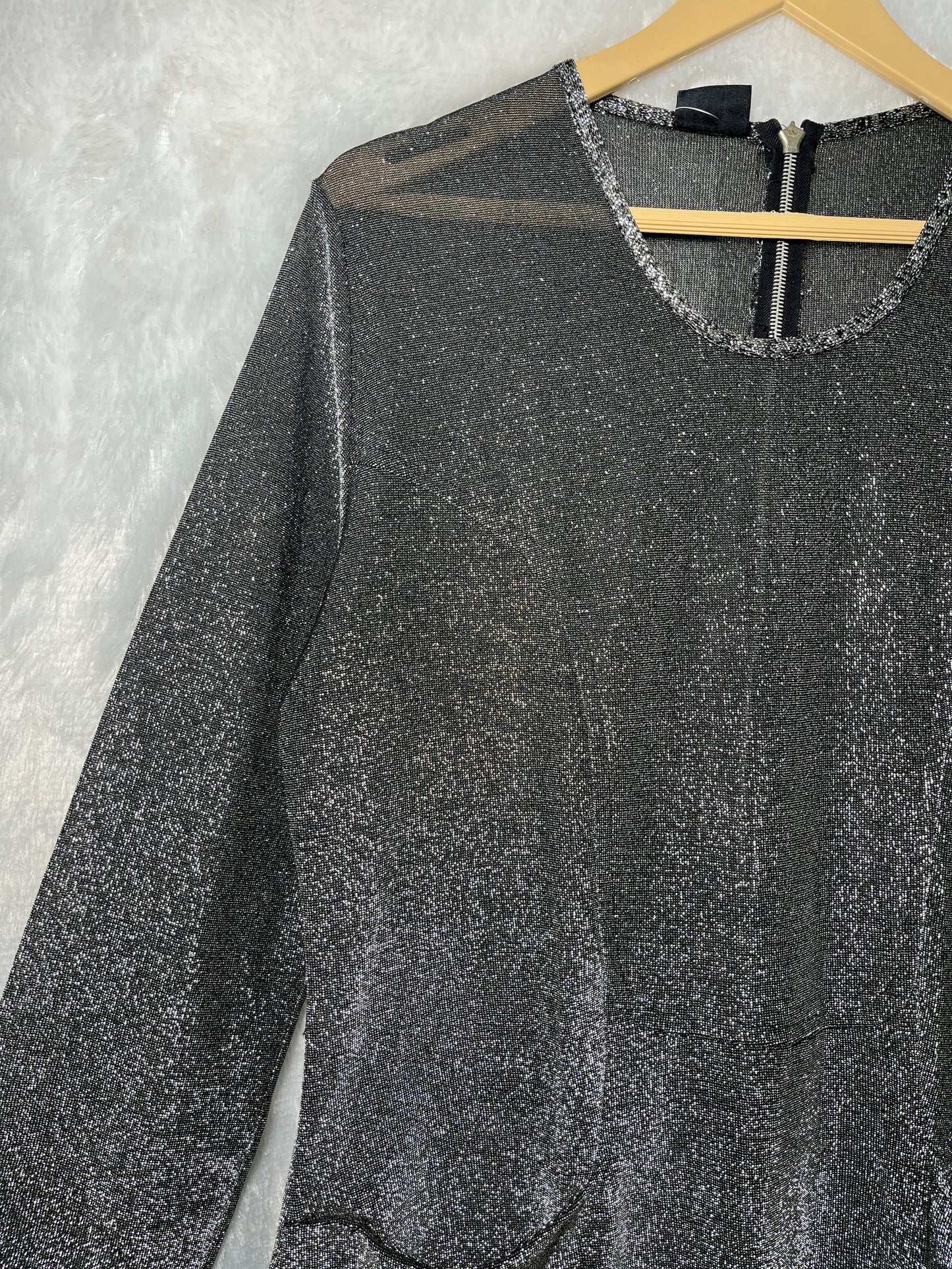 Silver Shimmer Party Wear Blouse