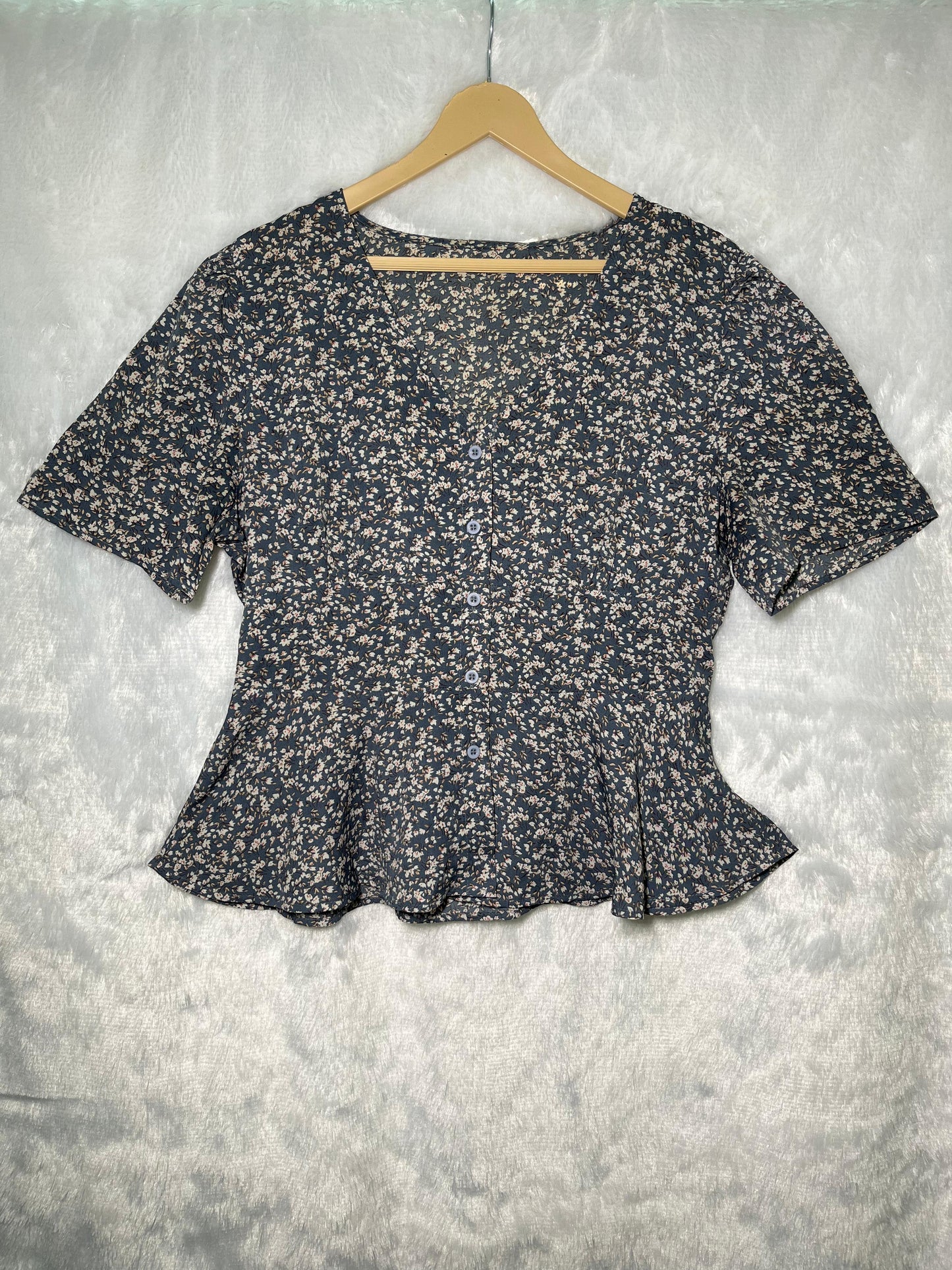 Shien Floral Grey Blouse