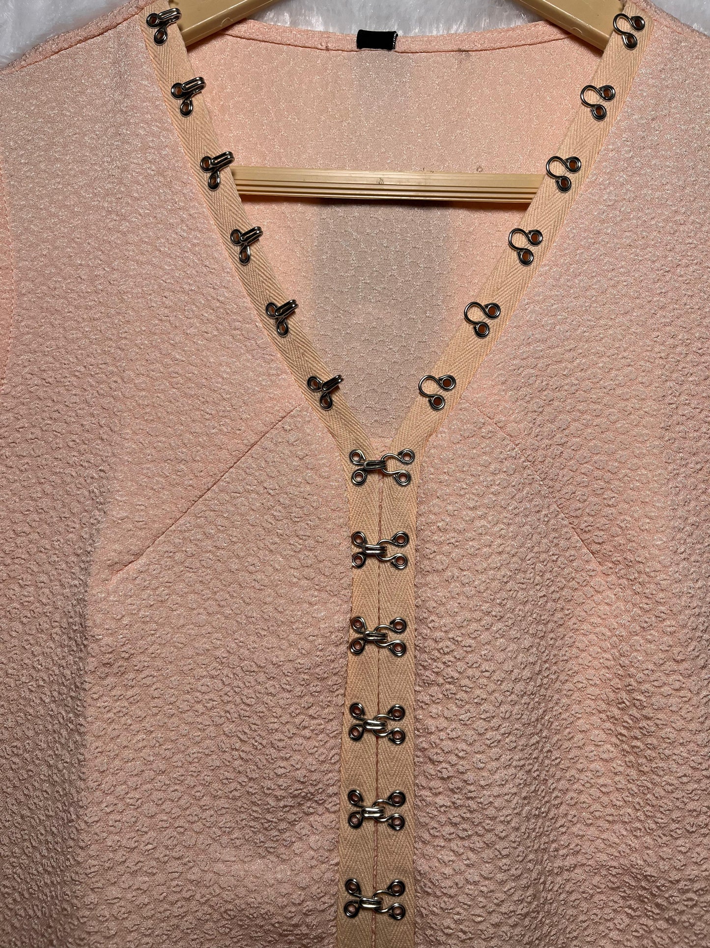Peach Hook Detail Sleeveless Top