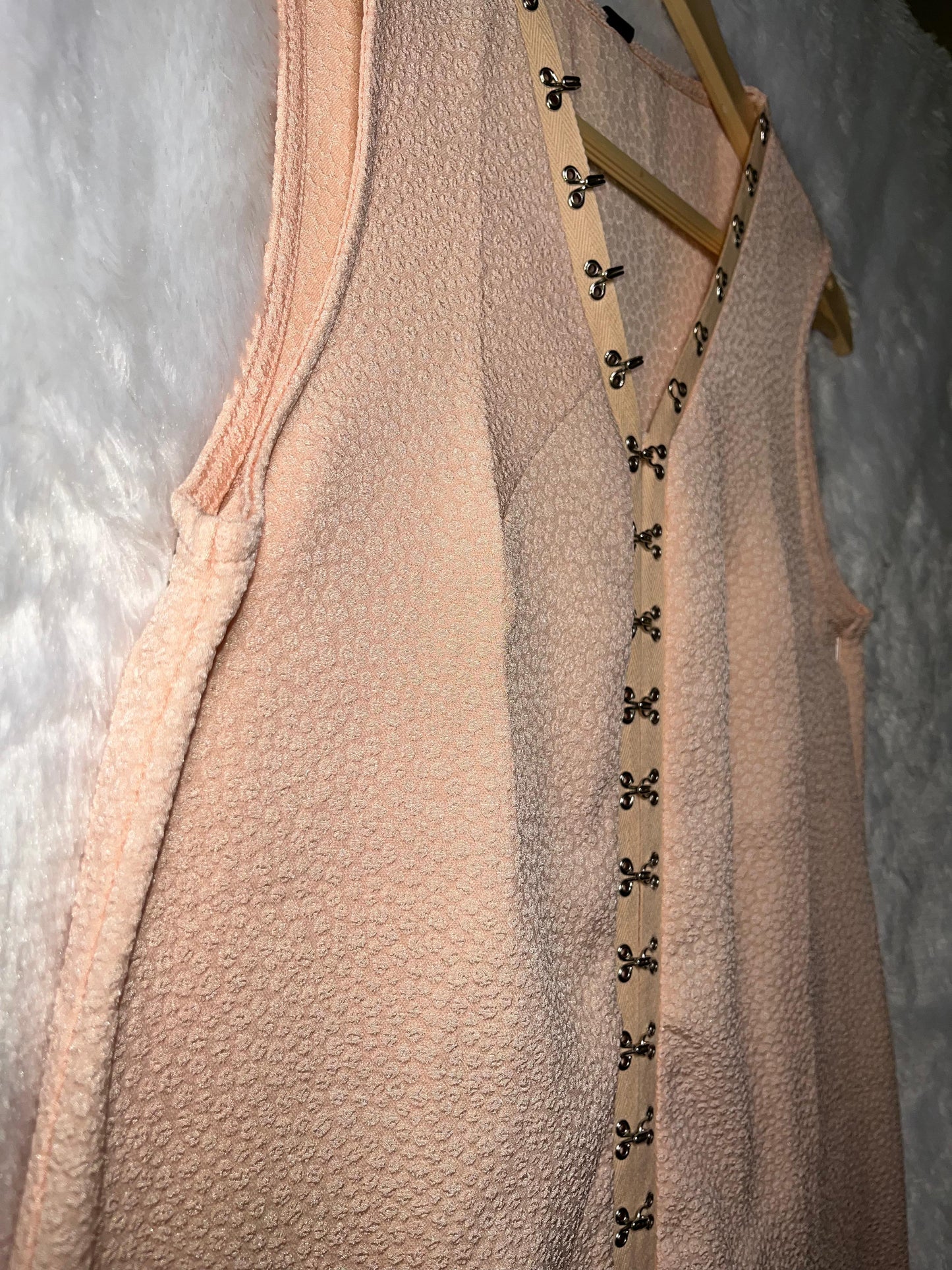 Peach Hook Detail Sleeveless Top