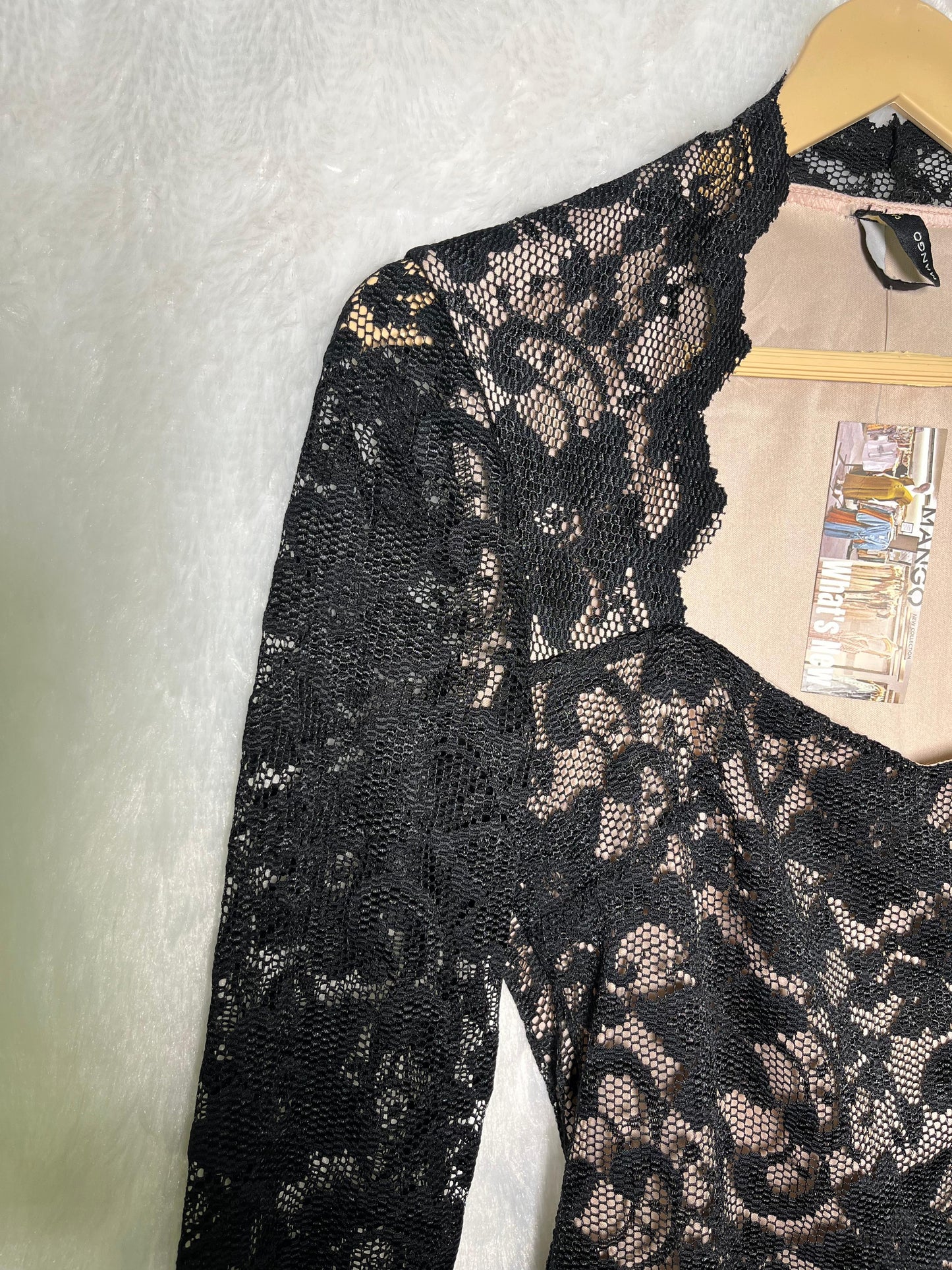 Mango Chic Obsidian Lace Blouse