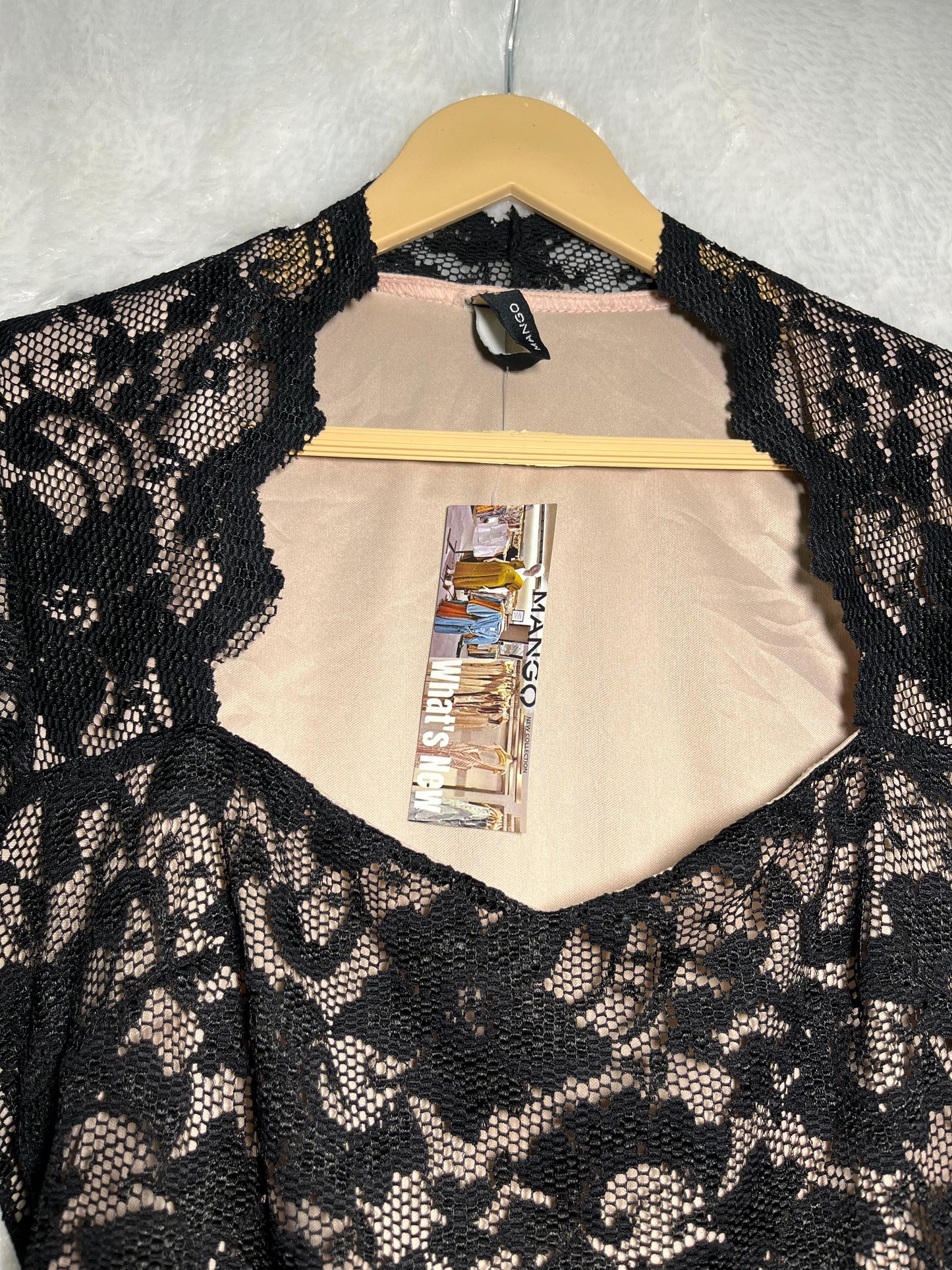Mango Chic Obsidian Lace Blouse