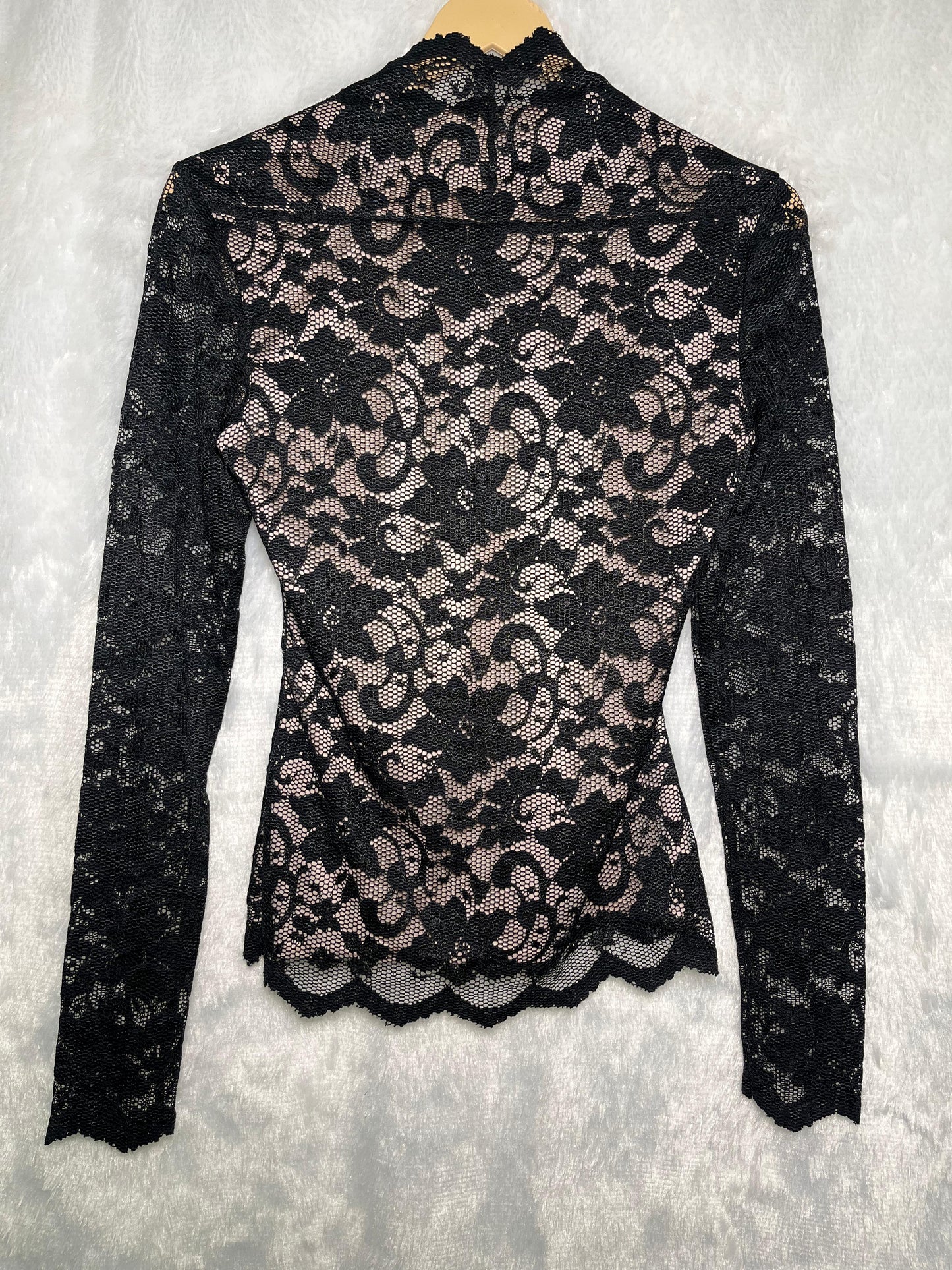 Mango Chic Obsidian Lace Blouse