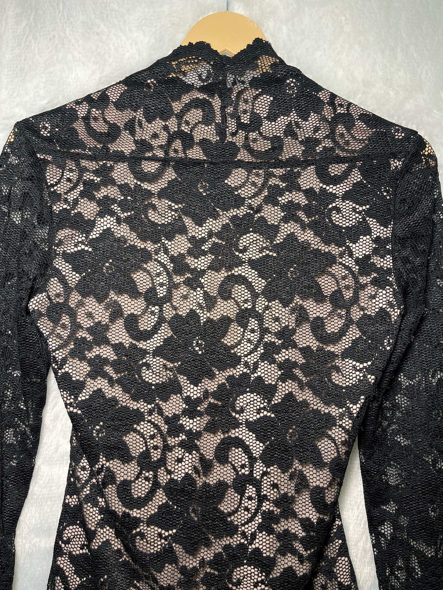 Mango Chic Obsidian Lace Blouse