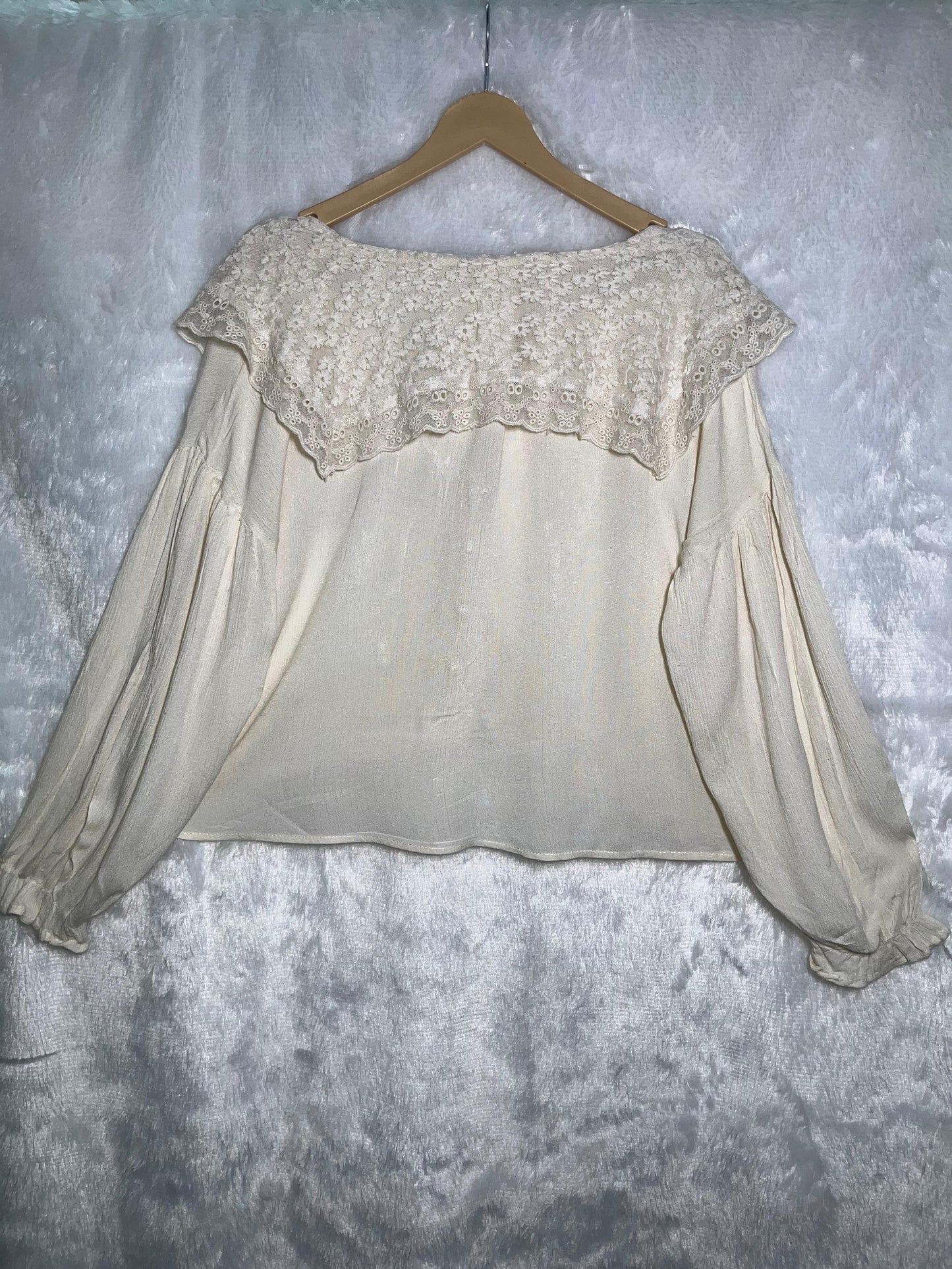Delicate lace accents Zara Blouse