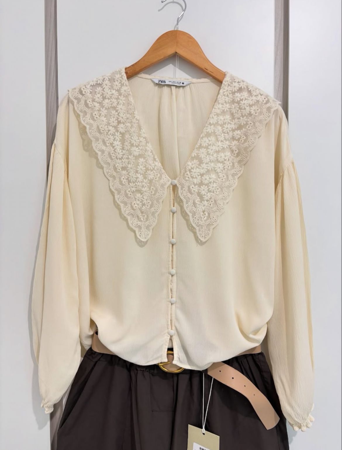 Delicate lace accents Zara Blouse
