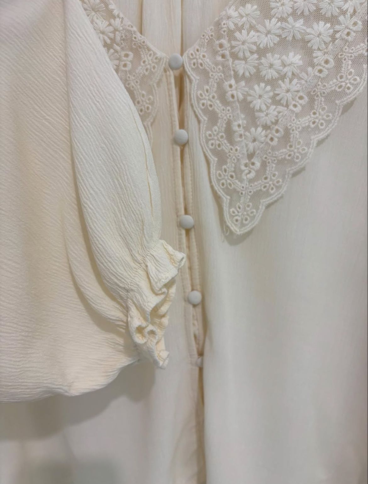Delicate lace accents Zara Blouse