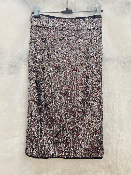 26. Beautiful Silver Sequin Pencil Skirt