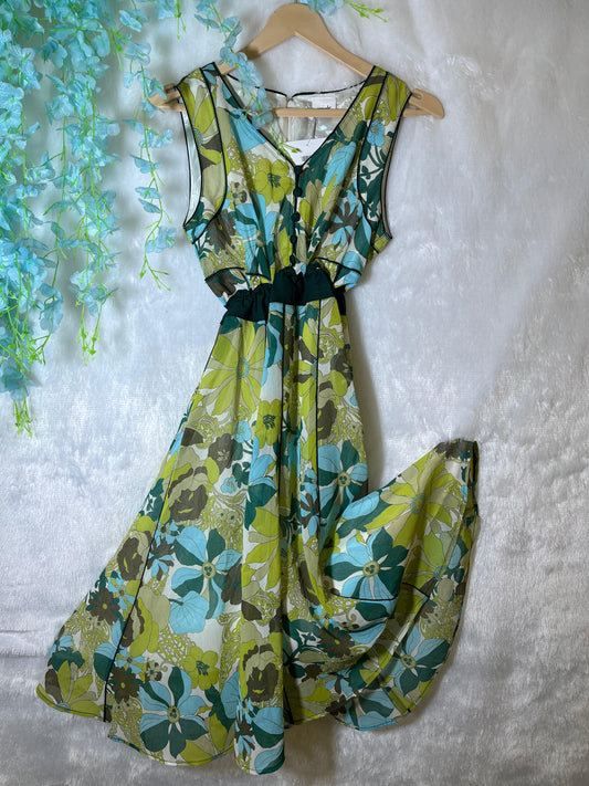 Moss-Mint Bloom Dress
