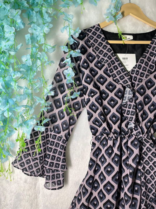 Monochrome Maze Dress