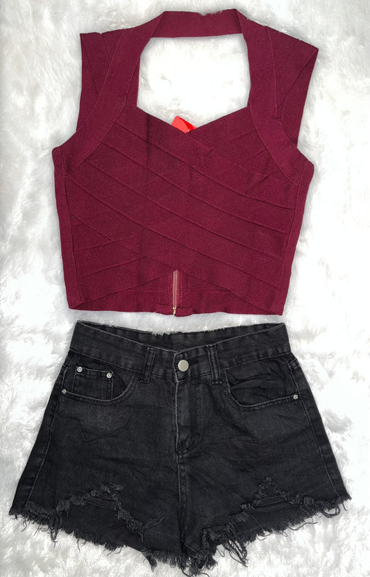 Bandage Fit Halter Crop Top