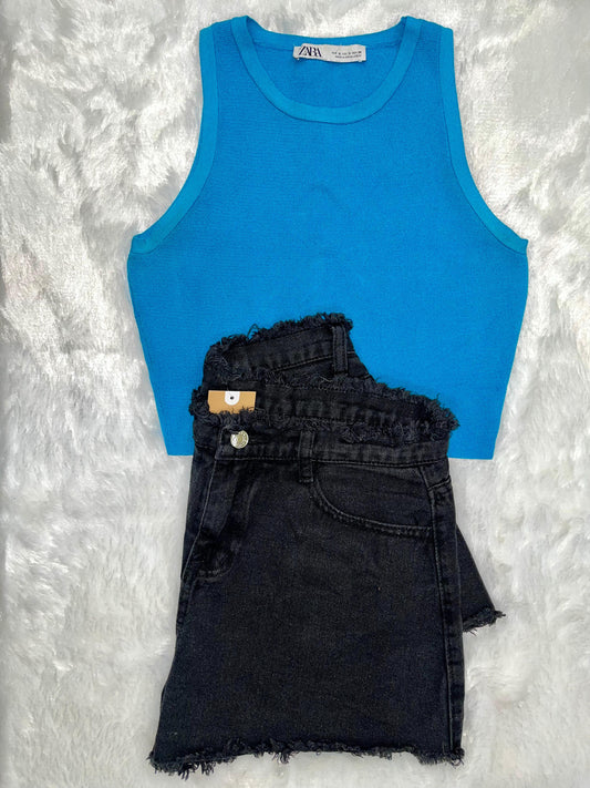 Zara Blue Hour Crop Top