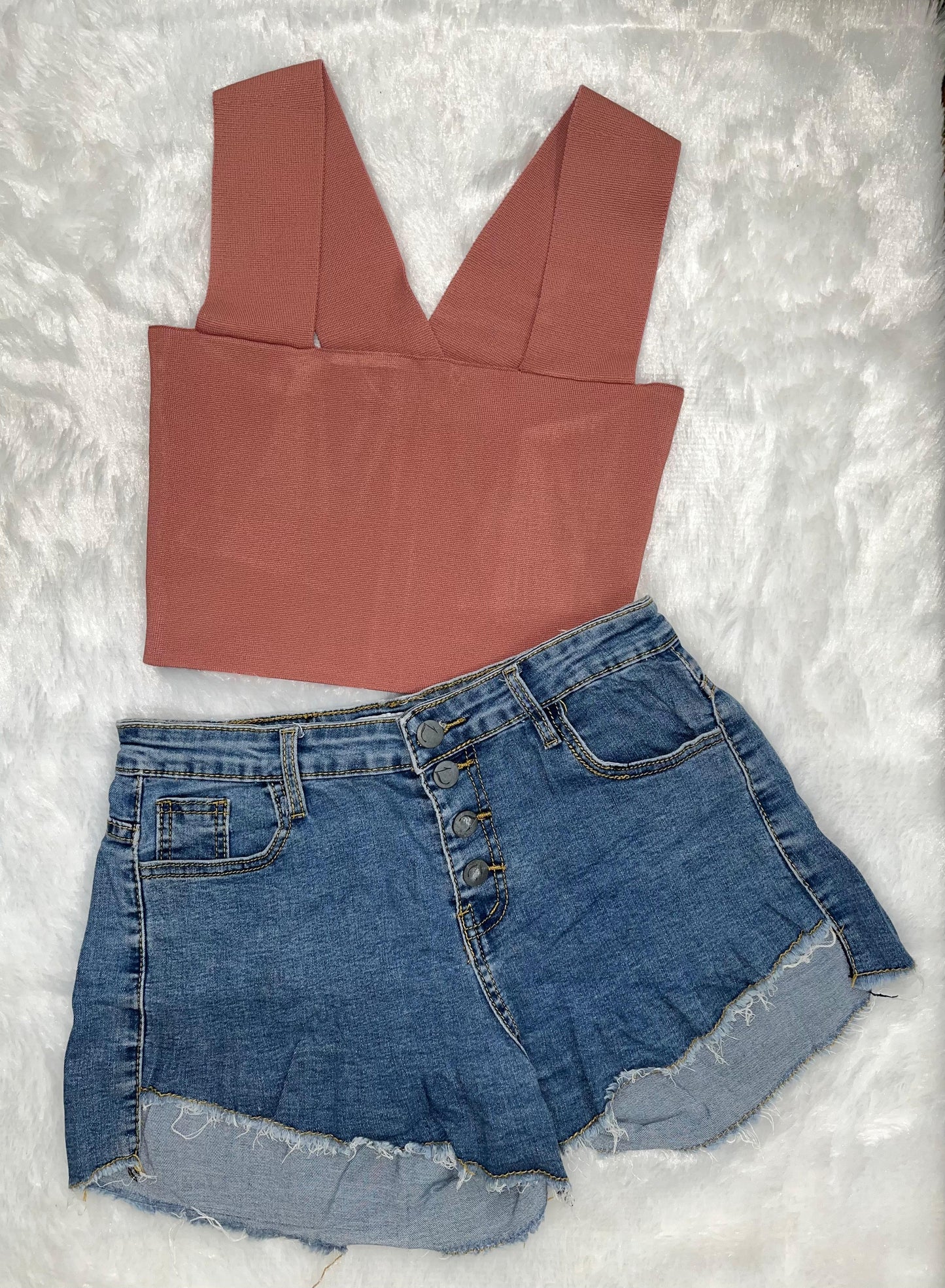 Amalfi Rosé Knit Crop Top