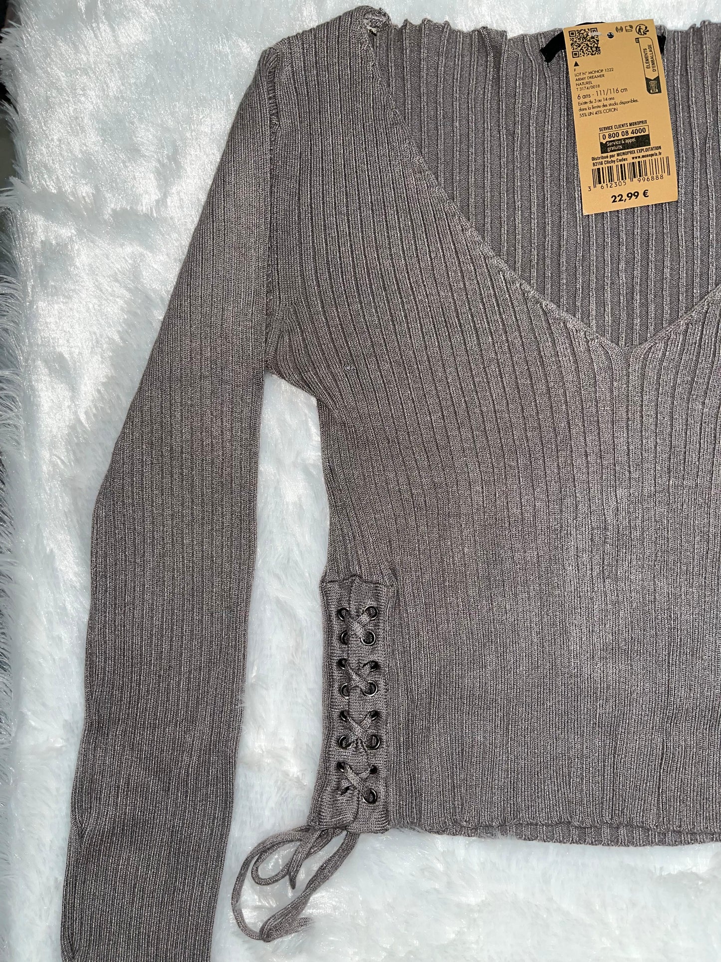 Grey Minimalism Crop Top