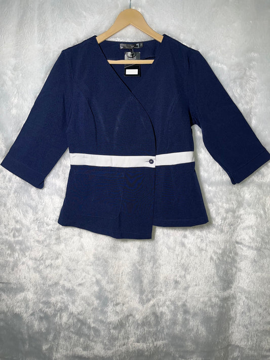 Elegant Navy Longline Coat Top