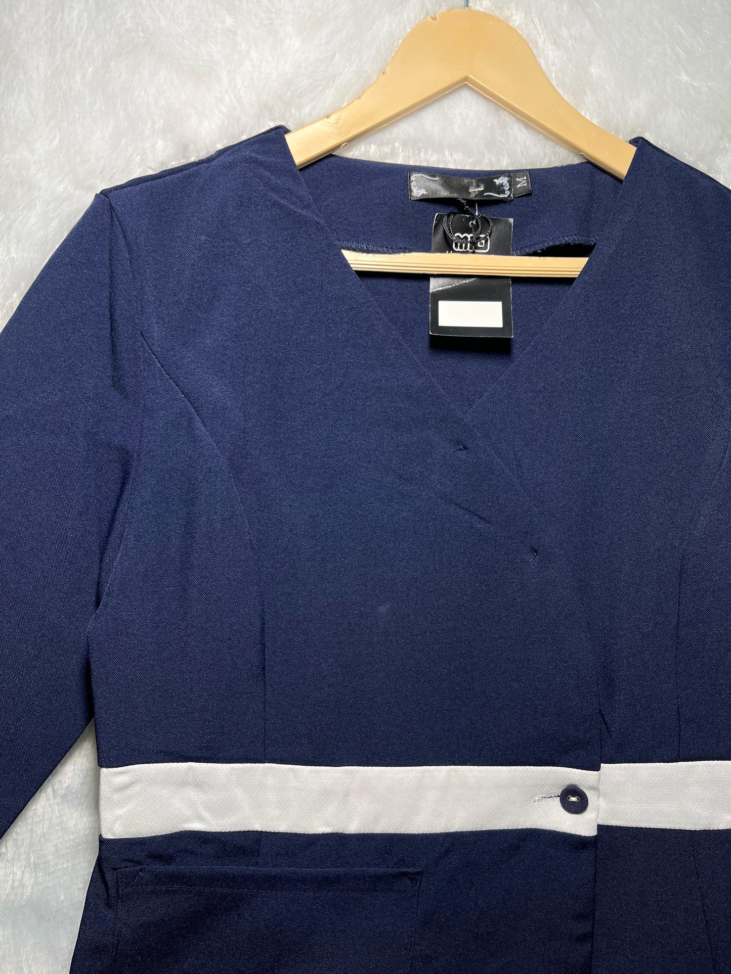 Elegant Navy Longline Coat Top
