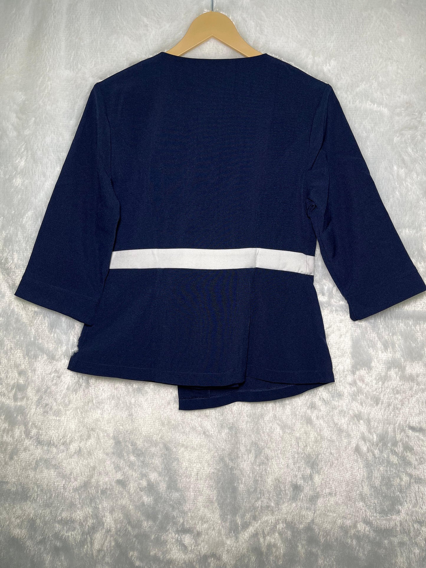 Elegant Navy Longline Coat Top