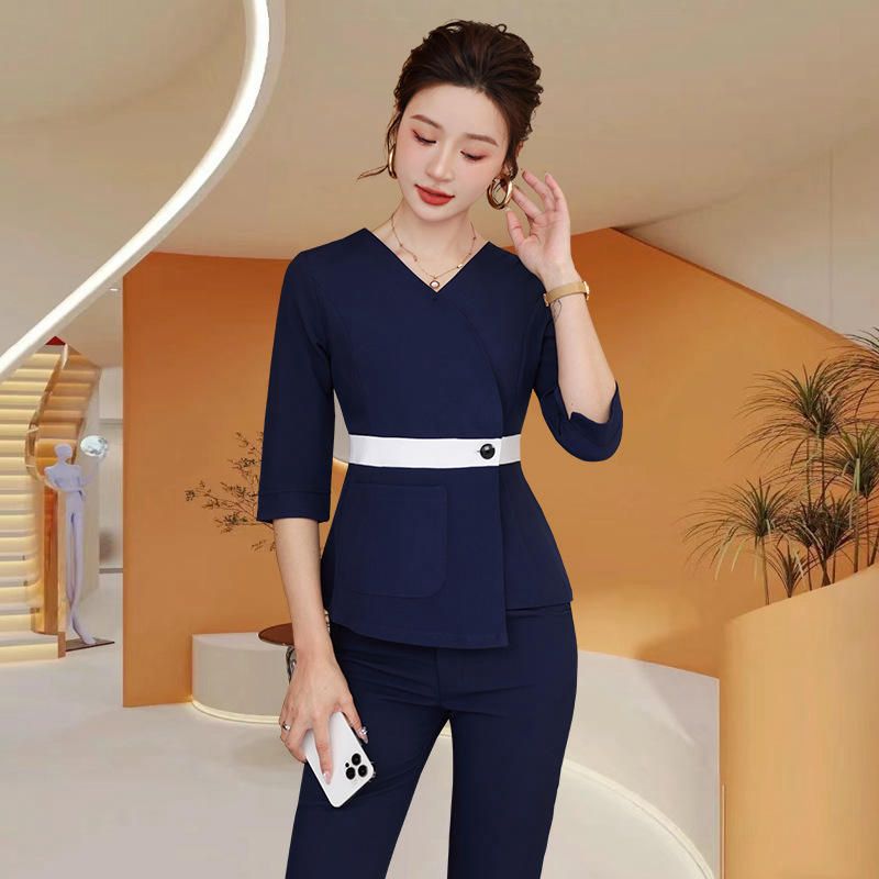 Elegant Navy Longline Coat Top