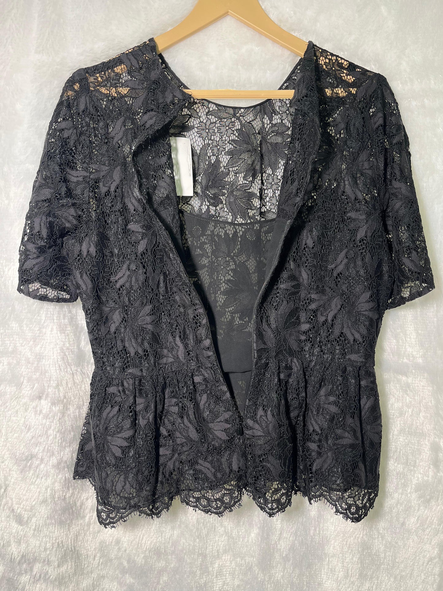 Zara See Through Peplum Top