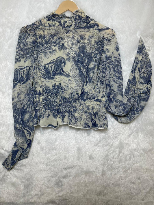 Outline Blue Animal Crop Top