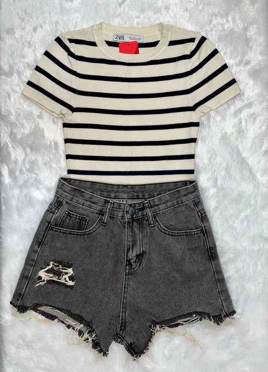 Zara Stripe Game Crop Top